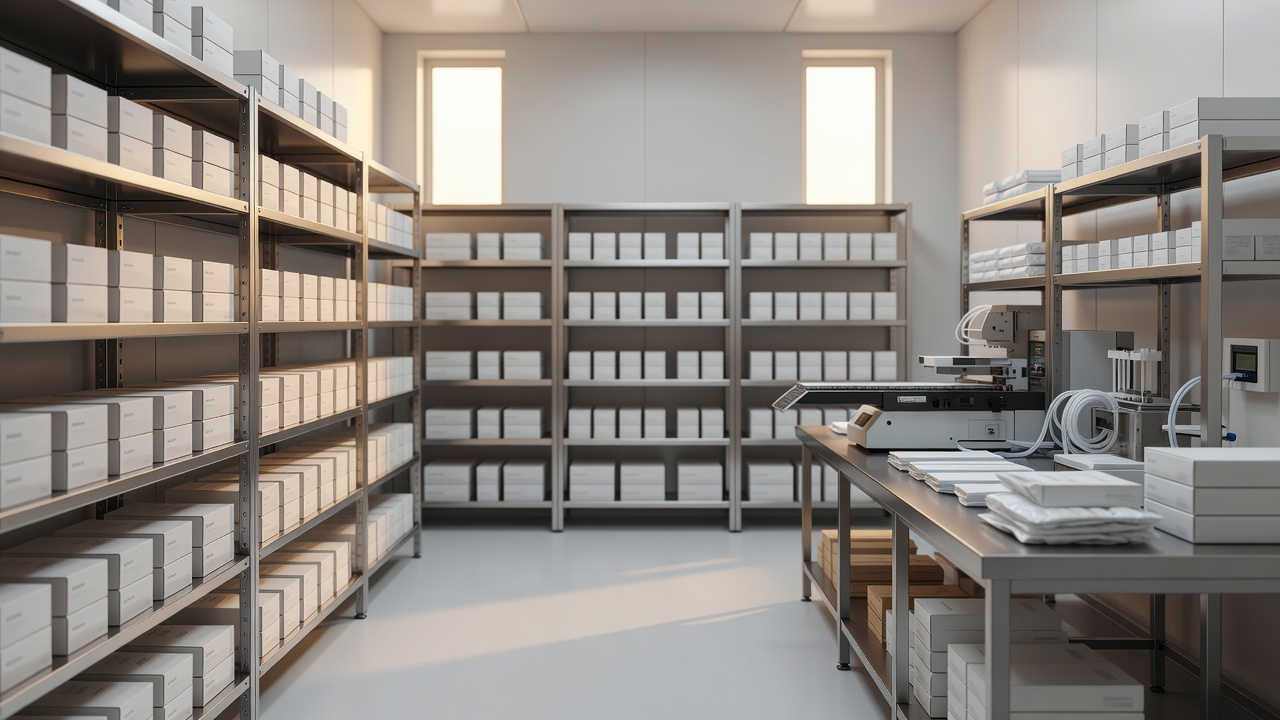 Bachem storage and packaging room